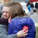 Thirteen-year-old Hannah Zannevylle embraces her friends after she was not accepted to Community High School on Tuesday, Feb. 12. Daniel Brenner I AnnArbor.com